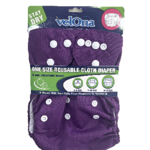 Velona Reusable Cloth Diaper- Purple (Free Size)