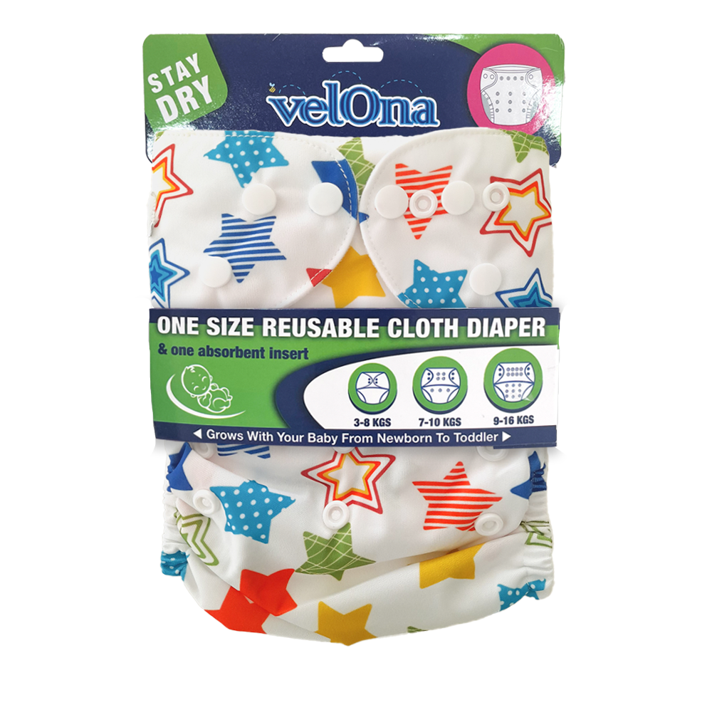 Velona Star Print Reusable Cloth Diaper (Free Size)