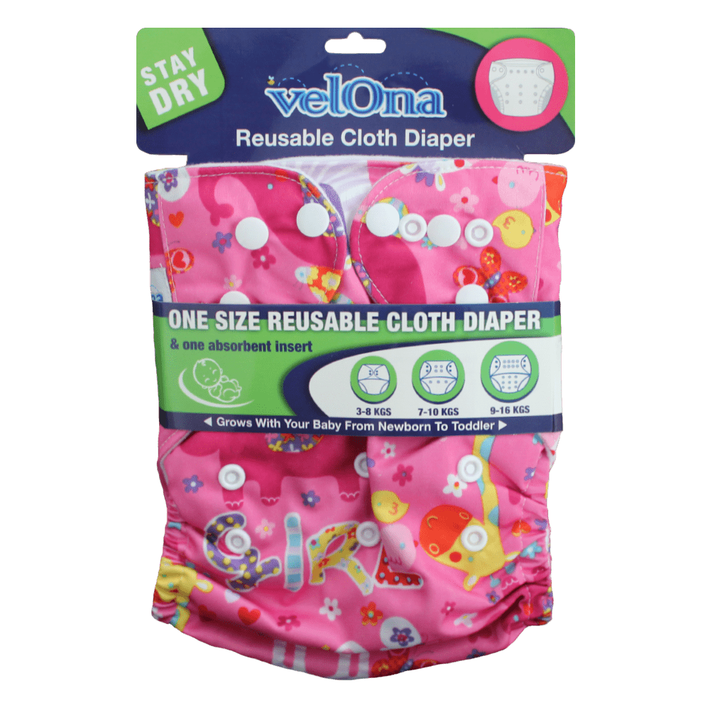 Velona Girl Power Reusable Cloth Diaper (Free Size)